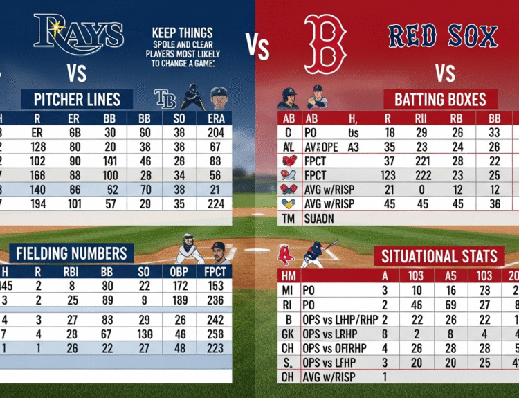 Tampa Bay Rays vs Red Sox Match Player Stats