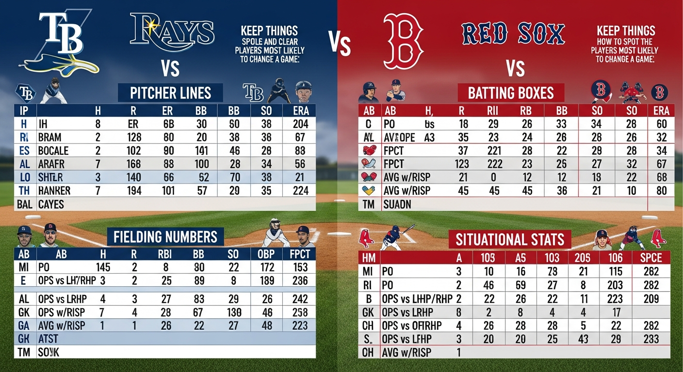 Tampa Bay Rays vs Red Sox Match Player Stats