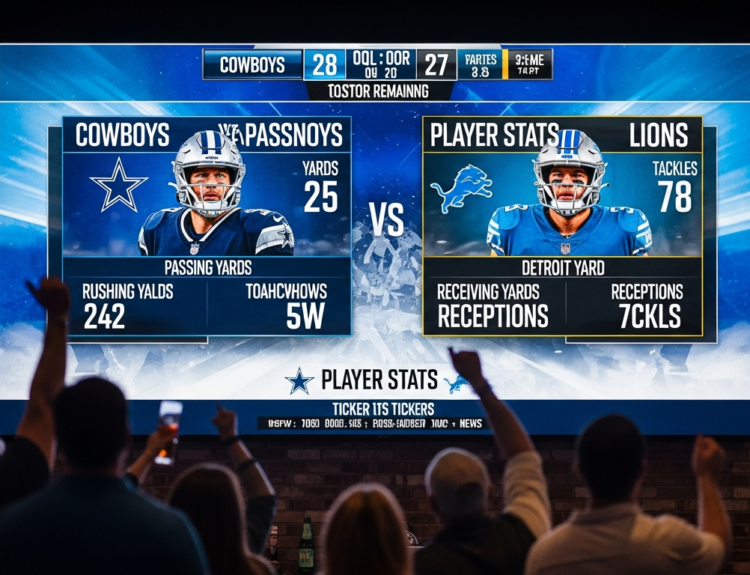 Dallas Cowboys vs Detroit Lions Match Player Stats